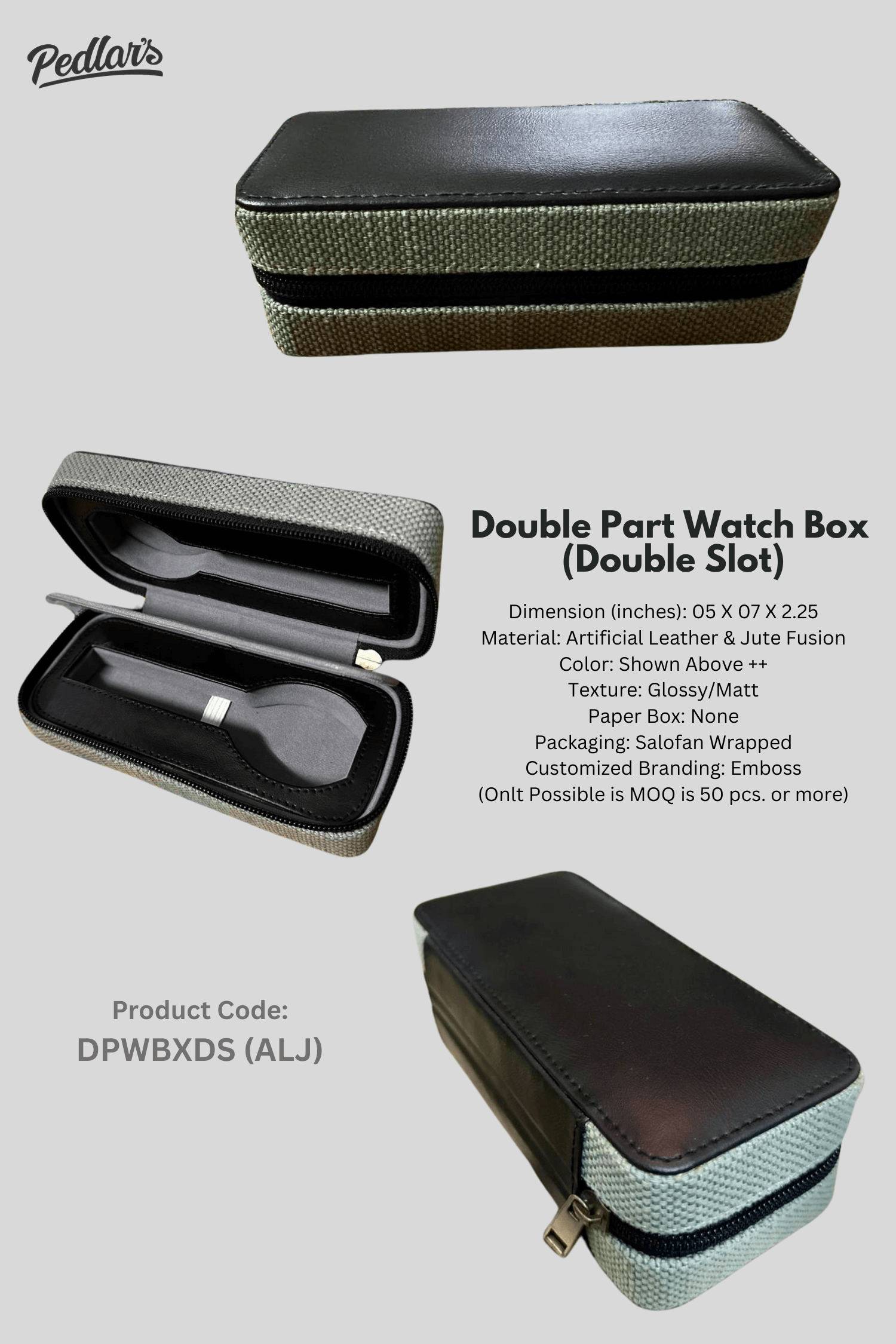 Double Part Watch Box  (Four Slot)