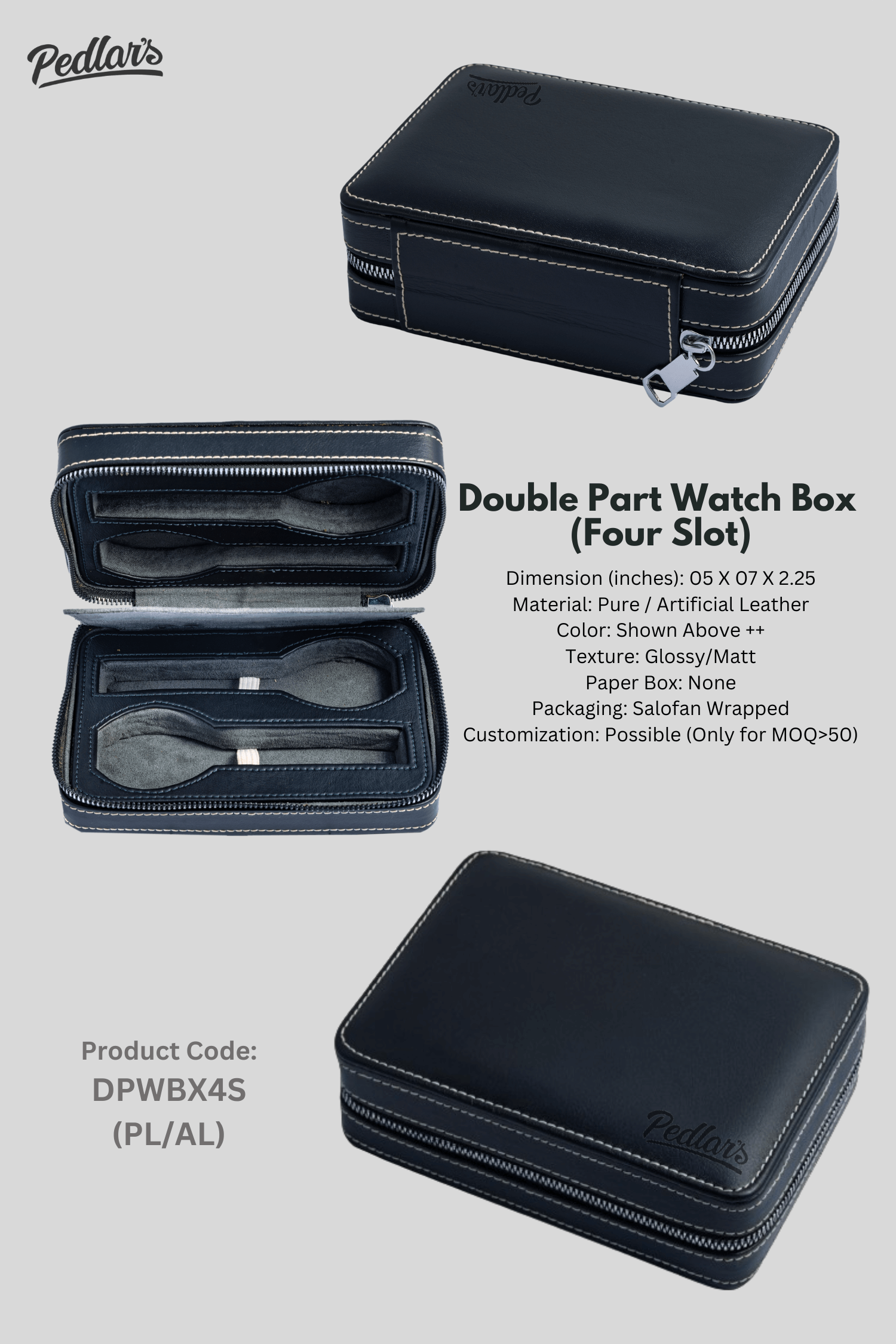 Double Part Watch Box (Four Slot)
