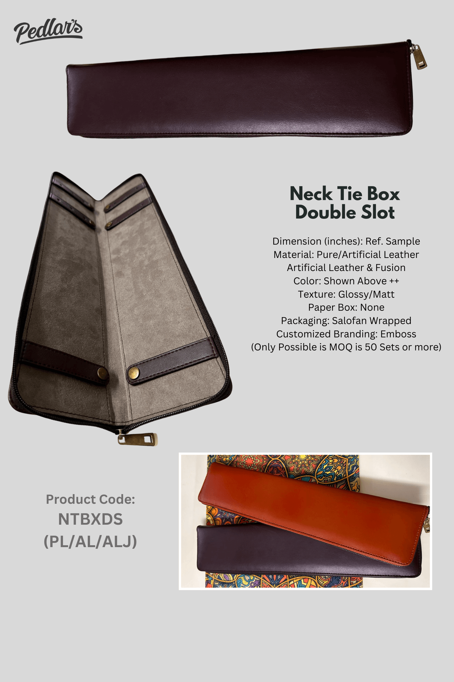 Neck Tie Box Double Slot