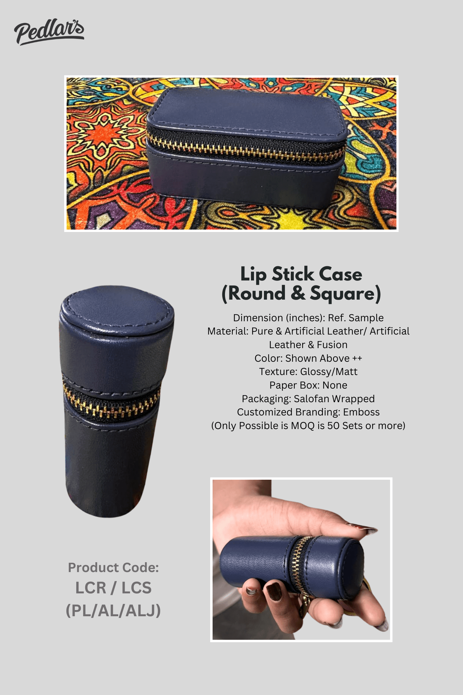 Lip Stick Case (Round & Square)